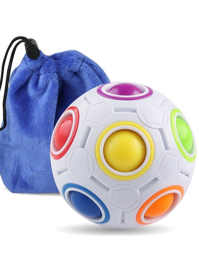 Coogam Rainbow Puzzle Ball with Pouch Color-Matching Puzzle Game Toy Stress Reliever Magic Ball Brain Teaser for Kids and Adults, Children, Boy, Girl Holiday - Image 1